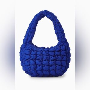 Famous COS quilted bag in dark blue small size